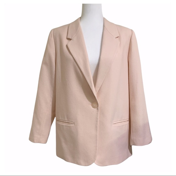 Sag Harbor Blazer Vintage Coat Rose Color Oversized Blazer Wool Blend Size 14P - Picture 5 of 12